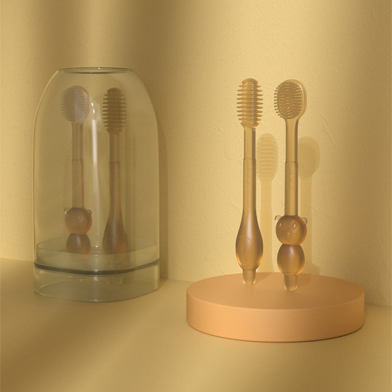 Baby-Zahnbürstenset aus Silikon 