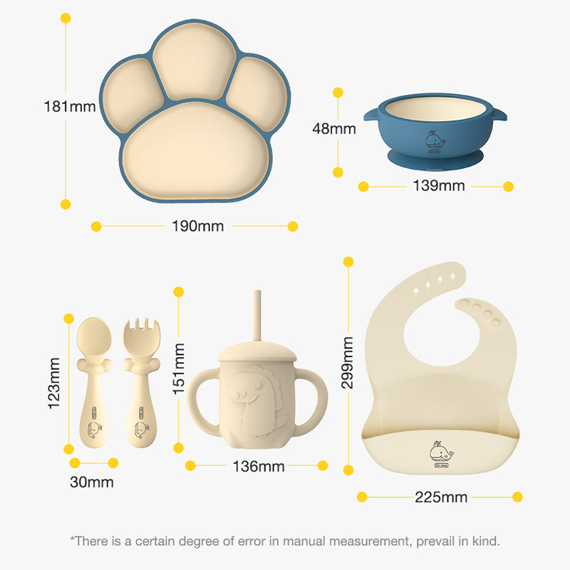 Silikon Babygeschirr 5 tlg. Set 